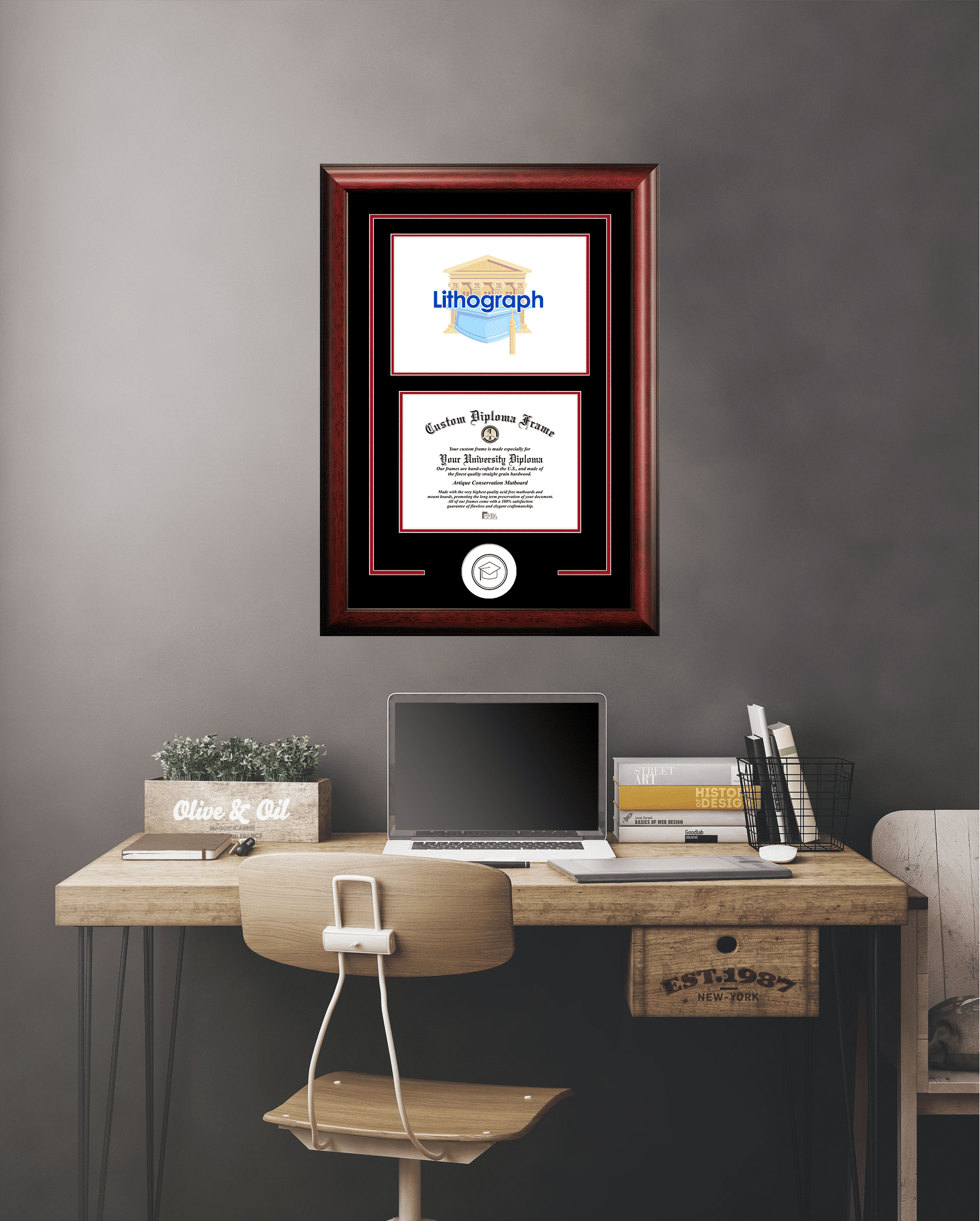 University of Arizona 8.5" x 11" Spirit Graduate Diploma Frame with Campus Images Lithograph