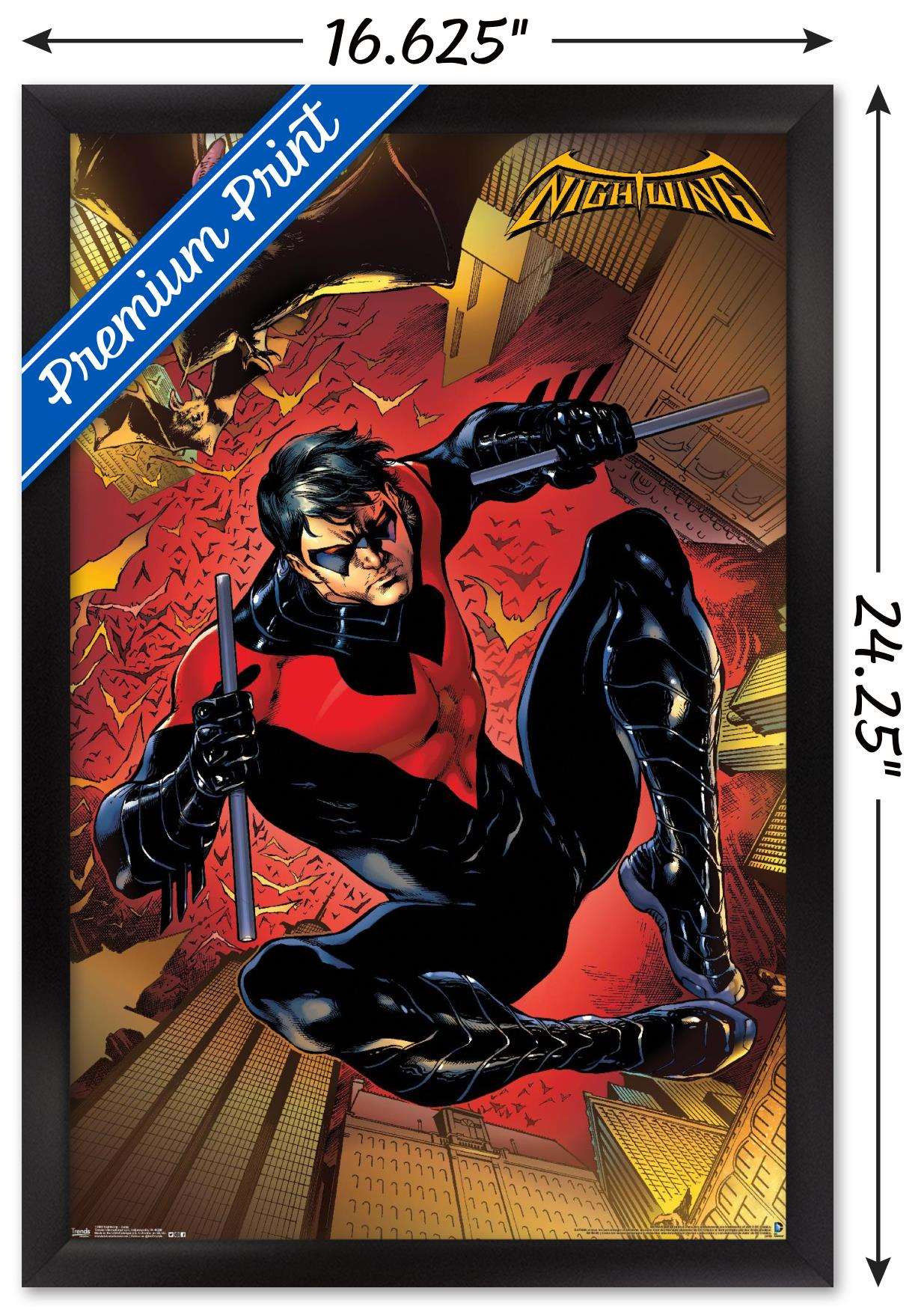 DC Comics - Nightwing - Jump Wall Poster, 14.725" x 22.375", Framed