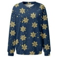 thumbnail image 4 of Bmisegm T-Shirt à Manches Longues Col Rond pour Femmes, Imprimé, Décontracté, Marine L, 4 of 5