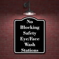 thumbnail image 2 of No Blocking Safety Eye-Face Wash Stations BLACK Aluminum Composite Sign 20''x24'', 2 of 9