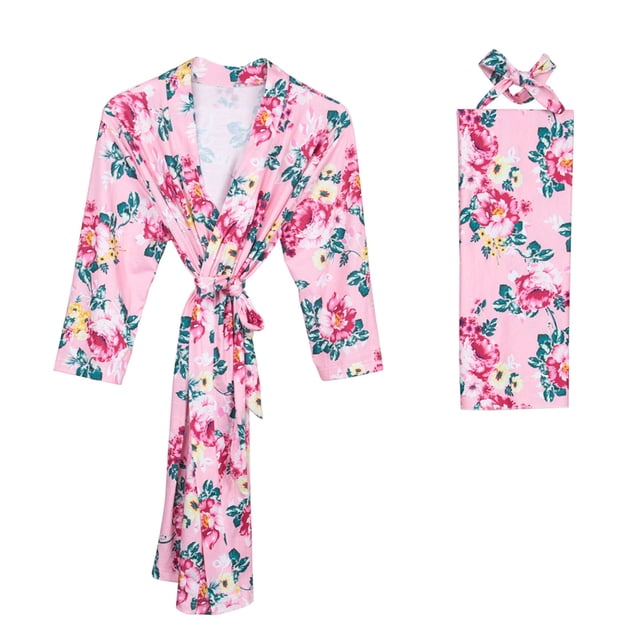 Maternity Robe and Swaddle Set Maternity Robe and Matching Baby Set Labor Delivery Robe and Swaddle Set