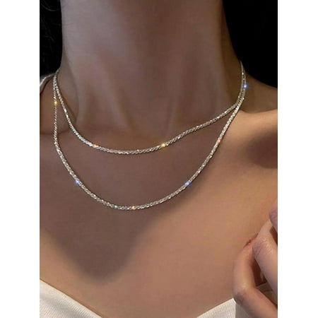Minimalistic elegant sophisticated Layered Chain Necklace for Women Jewelry for Women Gift for Her-Default[j196]