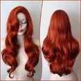 thumbnail image 4 of Dengmore 26Inch Long Copper Red Wavy Wigs for Women Middle Part Culy Wavy Wig Lace Wig Natural Looking Daily Party Christmas Uses, 4 of 8