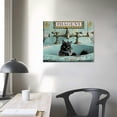 thumbnail image 4 of Orinice  Vintage Funny Black Cat Sink Co  Wash Your Paws Canvas Wall Art Trendy Cute Cat Painting Retro Bathroom  16x12in, 4 of 6