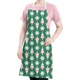 thumbnail image 5 of Green Christmas Tree and Snowflake Apron-Garden Aprons for Women with Pockets-Cotton Linen Waterproof Kitchen Cooking Gardening Aprons Adjustable for Kitchen,Cooking,BBQ and Salon 32"x27", 5 of 7