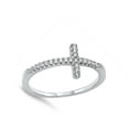 thumbnail image 4 of Classic Cross White Cubic Zirconia Ring .925 Sterling Silver Band Jewelry Female Male Unisex Size 8, 4 of 4