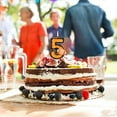 thumbnail image 5 of 1 PC Orange Birthday Number Candle Football Candle with Sequins, Cake Candle Cupcake Decoration Party Decor for Anniversary Celebrations Supplies, Number 5, 5 of 6