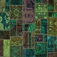 thumbnail image 1 of Ahgly Company Machine Washable Indoor Square Oriental Turquoise Blue Modern Area Rugs, 4' Square, 1 of 4