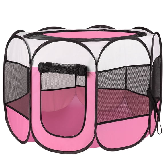 Foldable Portable Pet Playpen Removable Zipper Top and Bottom, Water-Resistant