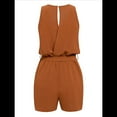 thumbnail image 3 of Summer Sleeveless V Neck Jumpsuit Caramel XL, 3 of 10