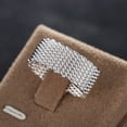 thumbnail image 3 of Silver Plated Copper Ring Round Braided Mesh Band Ring Fashion Jewelry For Women And Girls Europe AmericanRing, 3 of 5