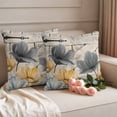 thumbnail image 2 of Spring Tulips Flower Outdoor Waterproof Pillow Covers, Vintage Floral Barn Doors Rustic Beige Decorative Square Throw Pillowcase Sofa Cushion Sham for Patio/Couch/Chair, 18"x18" 2 Pack, 2 of 8