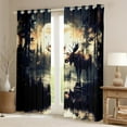 thumbnail image 2 of Homewish Safari Deer Curtains Pack of 2 (42x84 Each) for Teens,Jungle Wildlife Curtains Blackout,Woodland Animal Bedroom Curtains,Luxury Bedroom Decor, 2 of 6