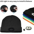 thumbnail image 5 of Unisex Beanie with Light, USB Rechargeable LED Headlamp Winter Hat, Christmas Stocking Stuffers Gifts Warm Knitted Cap for Men Women Dad Mom (Fluorescent Green), 5 of 8