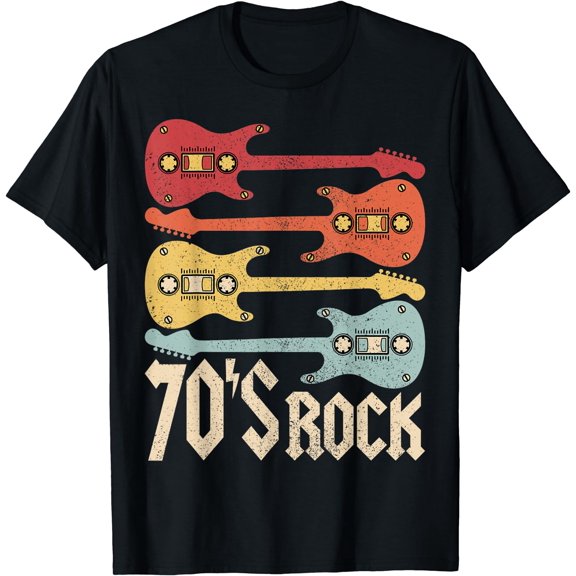 70s Rock Band Guitar Cassette Tape 1970s Vintage 70s Costume T-Shirt Black X-Large