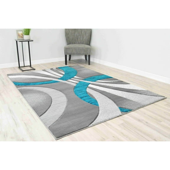 Premium Rug Design 2308 - 2'6"x3'9", Turquoise