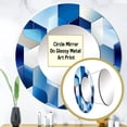 thumbnail image 3 of Designart "Minimalist Geometric Polygons in White and Blue III" Geometric Blue Large Round Mirror - Round Bedroom Mirror Wall Decor - Modern Round Printed Mirror - 36" x 36", 3 of 6