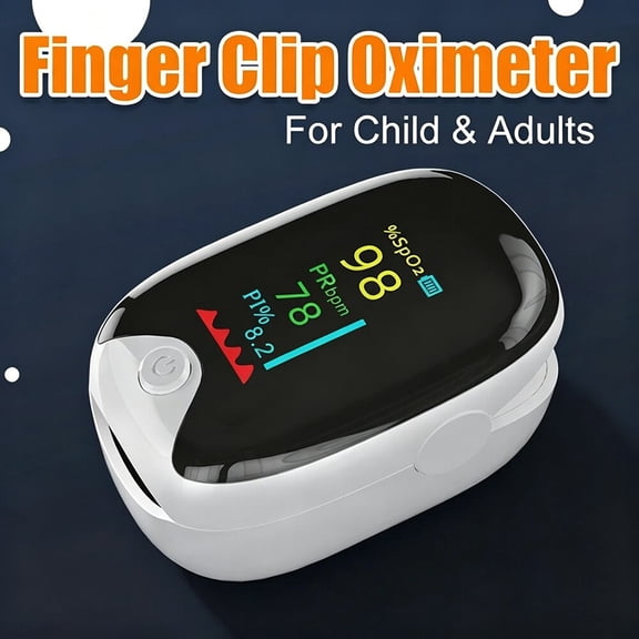 Finger Clip Pulse Oximeter, SpO2 and Heart Rate Monitoring Device for Adults and Kids