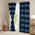thumbnail image 3 of Homewish Blue Checkered Blackout Curtains Set of 2 (52x84 Each),Minimalist Plaid Window Curtains,Geometric Grid Print Curtains and Drapes For Girls Teens,Breathable Home Decor, 3 of 6