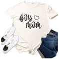thumbnail image 2 of EQWLJWE Womens Boy Mama Sweatshirt Round Neck Pullover Tshirts Mama Life Letter Print Tops, 2 of 5