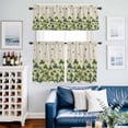 thumbnail image 2 of St. Patrick's Day Kitchen Curtains Sets for Windows 24 Inch Length, Spring Green Shamrock Botanical Beige Rod Pocket Window Treatments Tier Curtains and Valances Set for Bedroom/Bathroom, 2 of 8