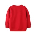 thumbnail image 3 of Girls Sweatshirt Kids Cartoon Embroidery Fleece Crew Neck Long Sleeve Pullover Hoodless Top Watermelon Red 3-4 Years, 3 of 5