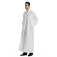 thumbnail image 6 of Ceisia Men's Long Sleeve Solid Color Robe Loose Fit Casual Full Length Thobe for Ramadan White S Gifts, 6 of 9