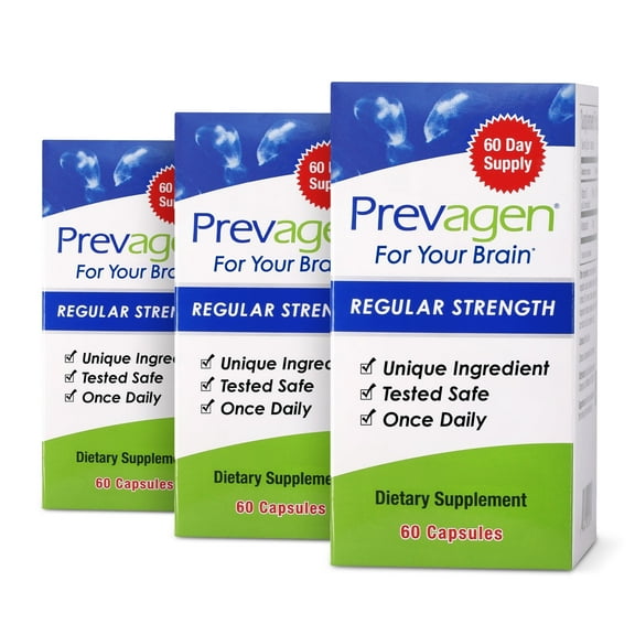 Prevagen Regular Strength Capsules, 60ct 3 Pack, Prevagen with Apoaequorin & Vitamin D