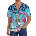 thumbnail image 1 of Fotbe Beach Flamingo Trio Camisa Estampada de Manga Corta para Hombre, Casual de Verano, Estilo Playero, Sin Arrugas-3X-Large, 1 of 5