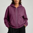 thumbnail image 1 of yillto Womens Coat Hooded Casual Sweatshirt Lightweight Zip up Fall Loose Drawstring Jackets with Pockets, 1 of 1