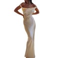 thumbnail image 4 of Fortune Robe Longue Sans Manches à Bretelles Spaghetti pour Femmes Dos Nu Ajustée Robe de Cocktail, 4 of 5