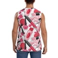 thumbnail image 4 of Lsque Makeup Print Men's Cotton Blend Sleeveless Muscle Shirts (S-3XL)- Moisture Wicking, Odor Protection, UPF 30+,Small, 4 of 8
