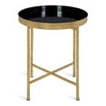 thumbnail image 3 of Kate and Laurel Celia 18-Inch Round Metal Foldable Tray Accent Table, Black and Gold, 3 of 3