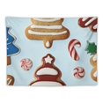 thumbnail image 5 of BCIIG Cookies Christmas Trees Candy Canes Tapestry Wall Hanging Unique Style for Home Decor, Aesthetic Graphic Art for Living Room Bedroom Farmhouse Dorm, Short Plush Fabric, Various Sizes 50x40inch, 5 of 6