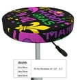 thumbnail image 3 of Cauagu Mardi Gras with Flamingo Print Round Stool Covers,Seat Cushion for Round Bar Stool Chair Seat Cover for Bar Round Chair Fits for 12/13/14in Bar Stool Cushion, 3 of 7