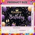 thumbnail image 2 of Purple Gold Theme Banner Royal Crown Design Birthday Display Colorful Balloons Golden Stars Party Backdrop for Birthday Party Indoor Party Photo Shoot, 2 of 9