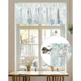 thumbnail image 3 of Green Coastal Ocean Kitchen Valances for Windows Coral Sea Lifes Valance Curtains&nbsp; for Kitchen /Living Room/Bedroom/ Bathroom Decor, 54"x18 " ,Rod Pocket 1 Panel, White Blue, 3 of 7