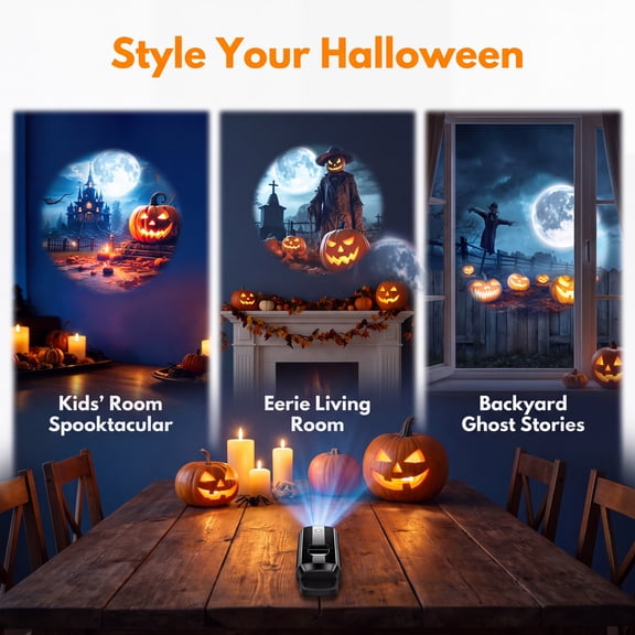 Projector Night Light 2-in-1 LED Space Lamp Plastic Warm Light & 360 Adjustable for Bedroom Travel Halloween Decorations by MPOISVA