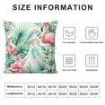 thumbnail image 6 of GOSMITH Flamingo Pink Bird Palm Tree Banana Leaves Tropical Plant Soft and Durable 2-Piece Plush Pillowcase Set White, 6 of 6