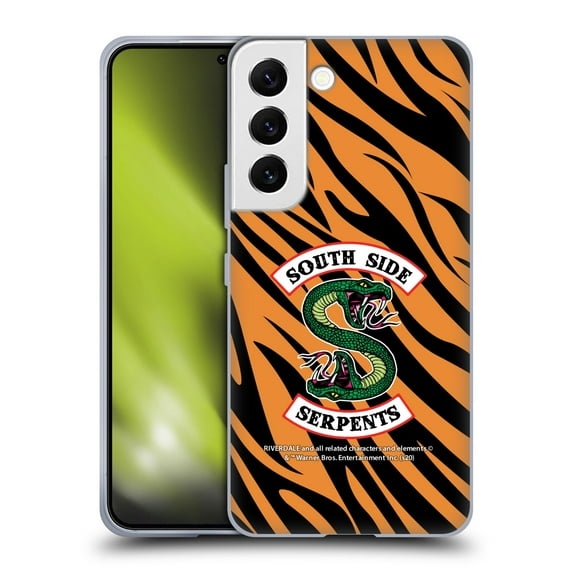 Head Case Designs Officially Licensed Riverdale South Side Serpents Tiger Print Logo Soft Gel Case Compatible with Samsung Galaxy S22 5G