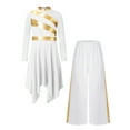 thumbnail image 3 of Doomiva Kids Girls Worship Praise Dance Dress Metallic Long Sleeve Outfit with Palazzo Pants Liturgical Church Robe White 14, 3 of 5