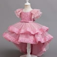 thumbnail image 2 of Toddler Baby Girls Party Shinny Tulle Mesh Ruffles Sequin Princess Dress Tutu Puffy Pageant Gown 1-10Years, 2 of 7