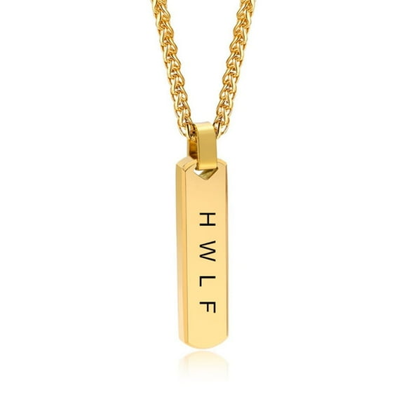 LiFashion HWLF WWJD Pendant Necklace for Men ,Stainless Steel What Would Jesus Do,He Would Love First 3D Bar Necklace Motivational Faith Religious Baptism Gift Reminder Jewelry for Him