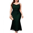 thumbnail image 1 of Vestido ZOMVA, talla grande, malla fruncida, sirena, tirantes finos, 1 of 6