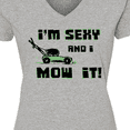 thumbnail image 4 of Inktastic I'm Sexy and I Mow It Lawnmower Fun Women's V-Neck T-Shirt, 4 of 5