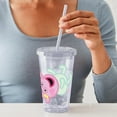 thumbnail image 3 of CafePress - Peppa Pig: Baby Pig - 16 Ounce Classic Clear Insulated Double Wall Tumbler Cup with Lid Straw , Reusable, 3 of 5