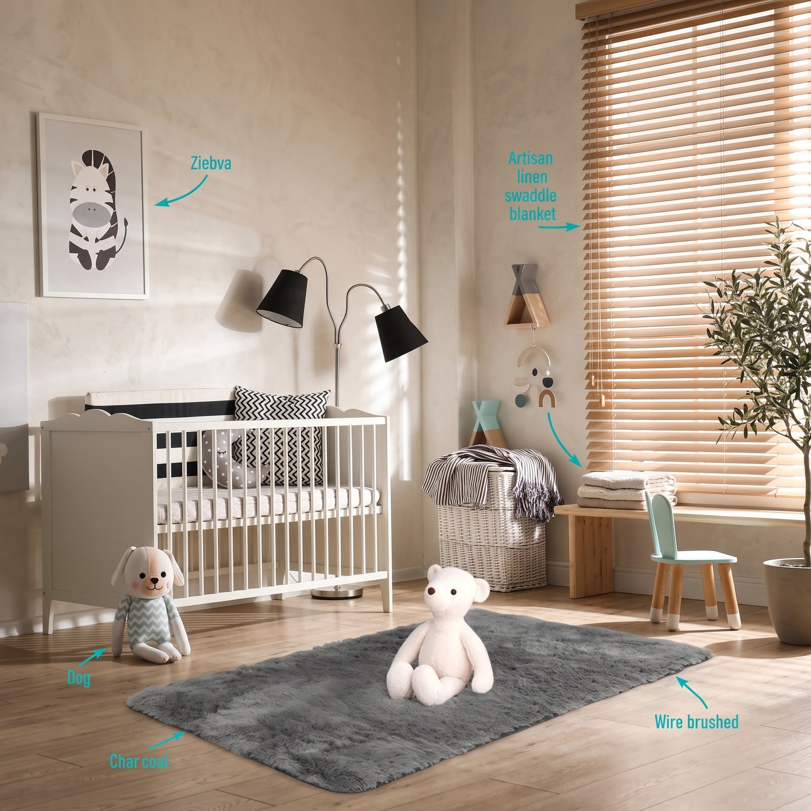 ALPULON 4x6 Feet Modern Soft Shag Area Rug with Non-Slip Grip Dots, Fluffy Plush Indoor Carpet for Bedroom Living Room Home Office Nursery Floor Decor, Machine, Gray