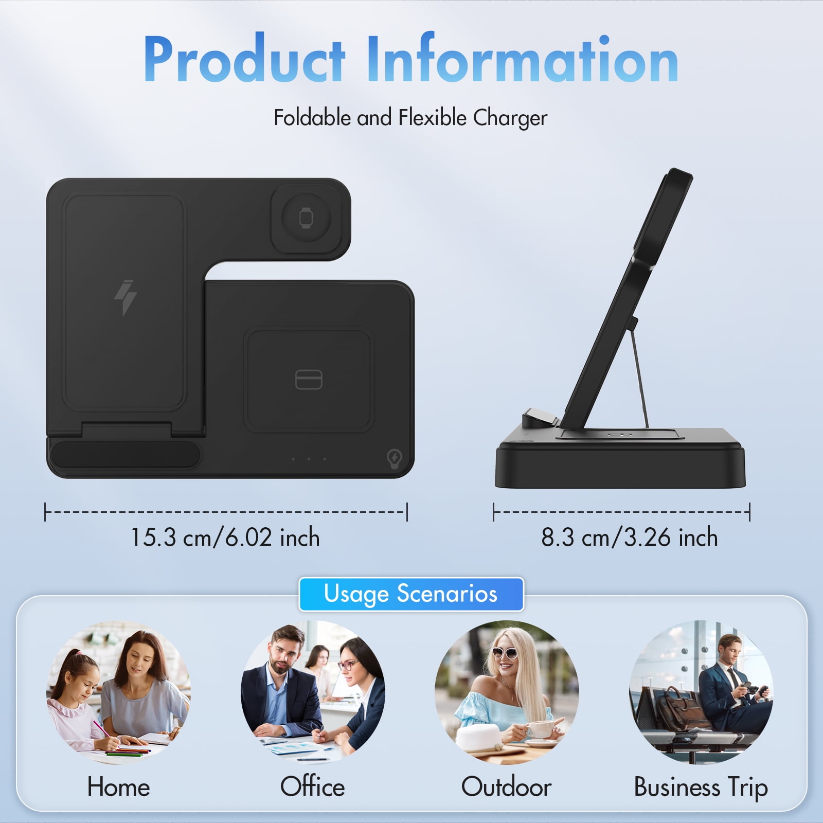 Caricatore Wireless 3 In 1 - Per IPhone, Apple Watch E AirPods, 15W, Ricarica Rapida