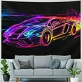 thumbnail image 4 of Orinice  Car Tapestry Wall Hanging Aesthetic Decoration For Bedroom Living Room Wall Art Tapestries Jdm Car Neon Simple Line Drawing  40x30inch, 4 of 6