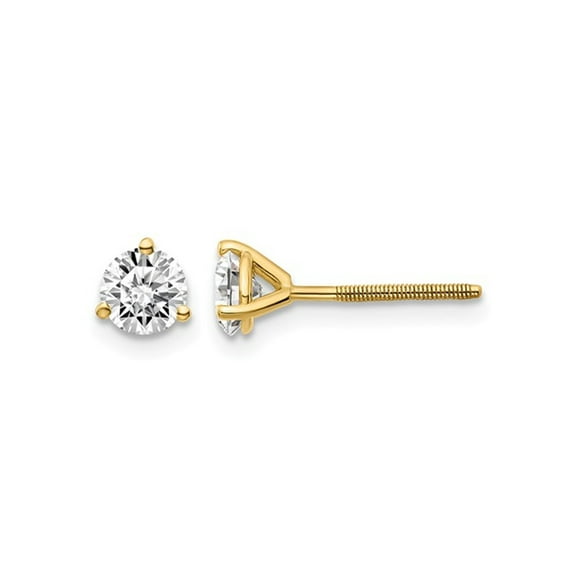 3/4 Carat (Ctw VS2-SI1, D-E-F) Lab Grown Diamond Solitaire Stud Earrings in 14K Yellow Gold with Screwbacks